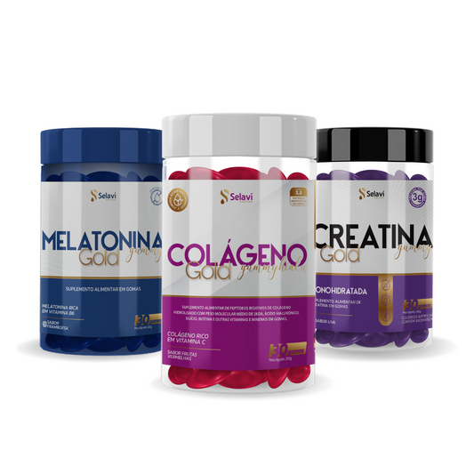 TRIO GOMAS - MELATONINA + CREATINA + COLÁGENO