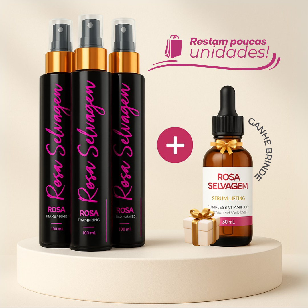 COMBO 3 UNIDADES ROSA SELVAGEM + BRINDE